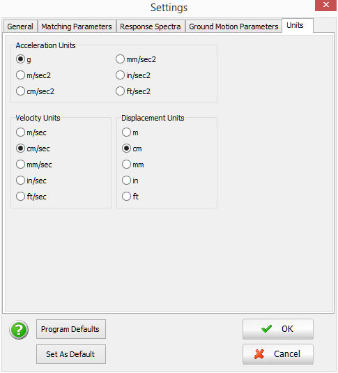 Program Settings