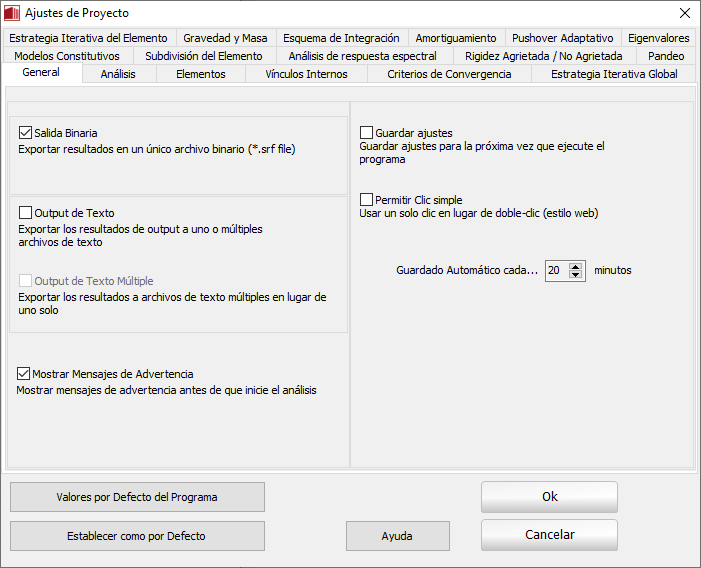 Programar Ajuste Ajustes de Proyecto